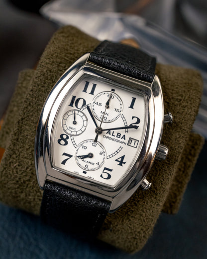 Alba (Seiko) - Tonneau Alarm Chronograph Art Deco Arabic - 7T62-X023