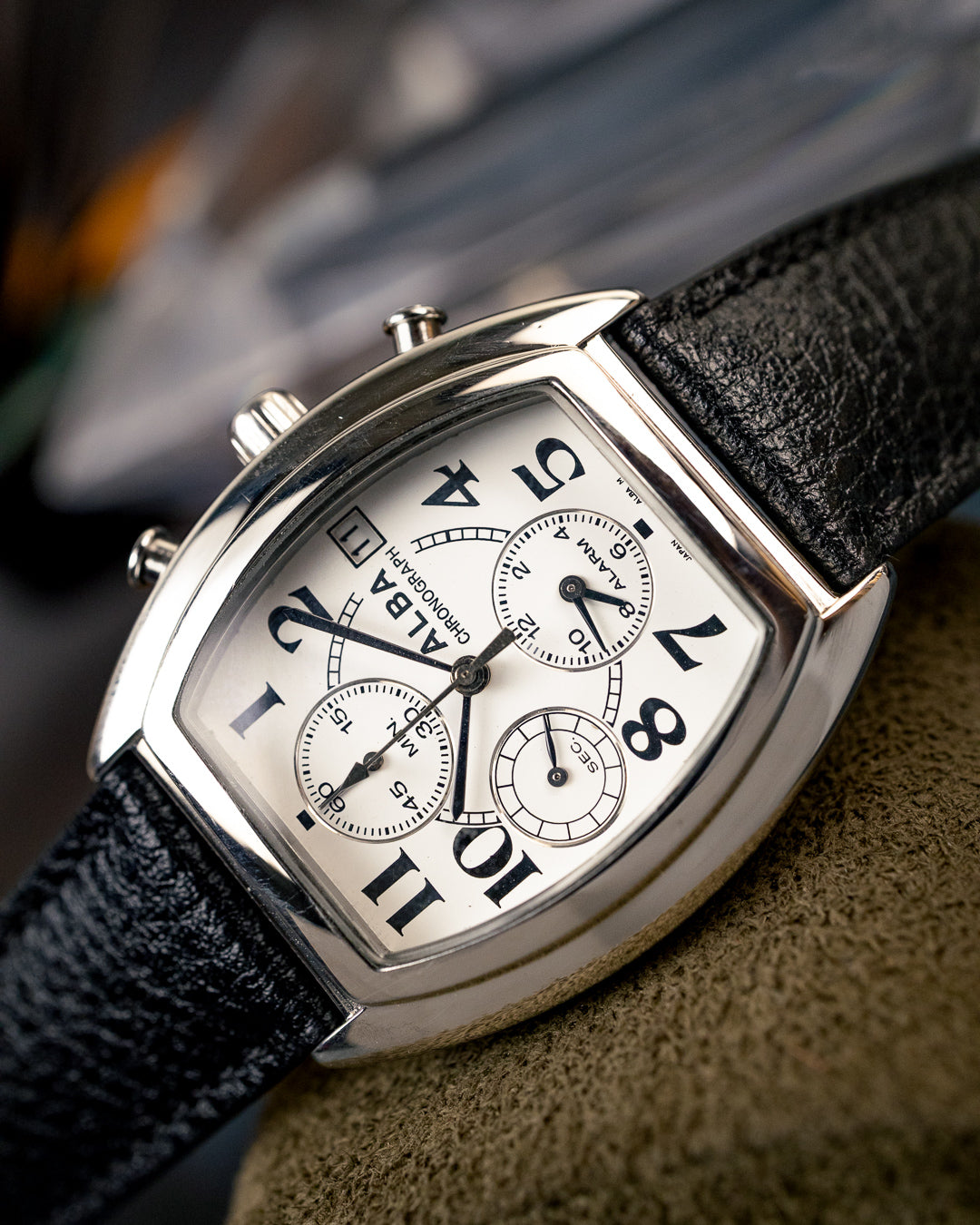 Alba (Seiko) - Tonneau Alarm Chronograph Art Deco Arabic - 7T62-X023