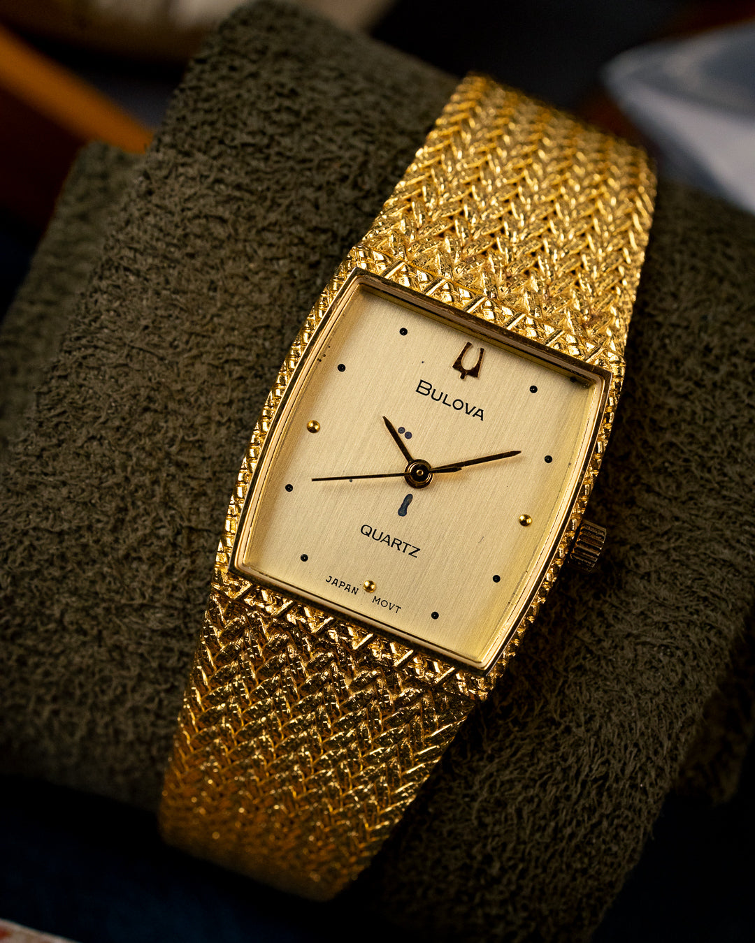 Bulova - Textured Gold Mesh Cocktail Tank - 6070233