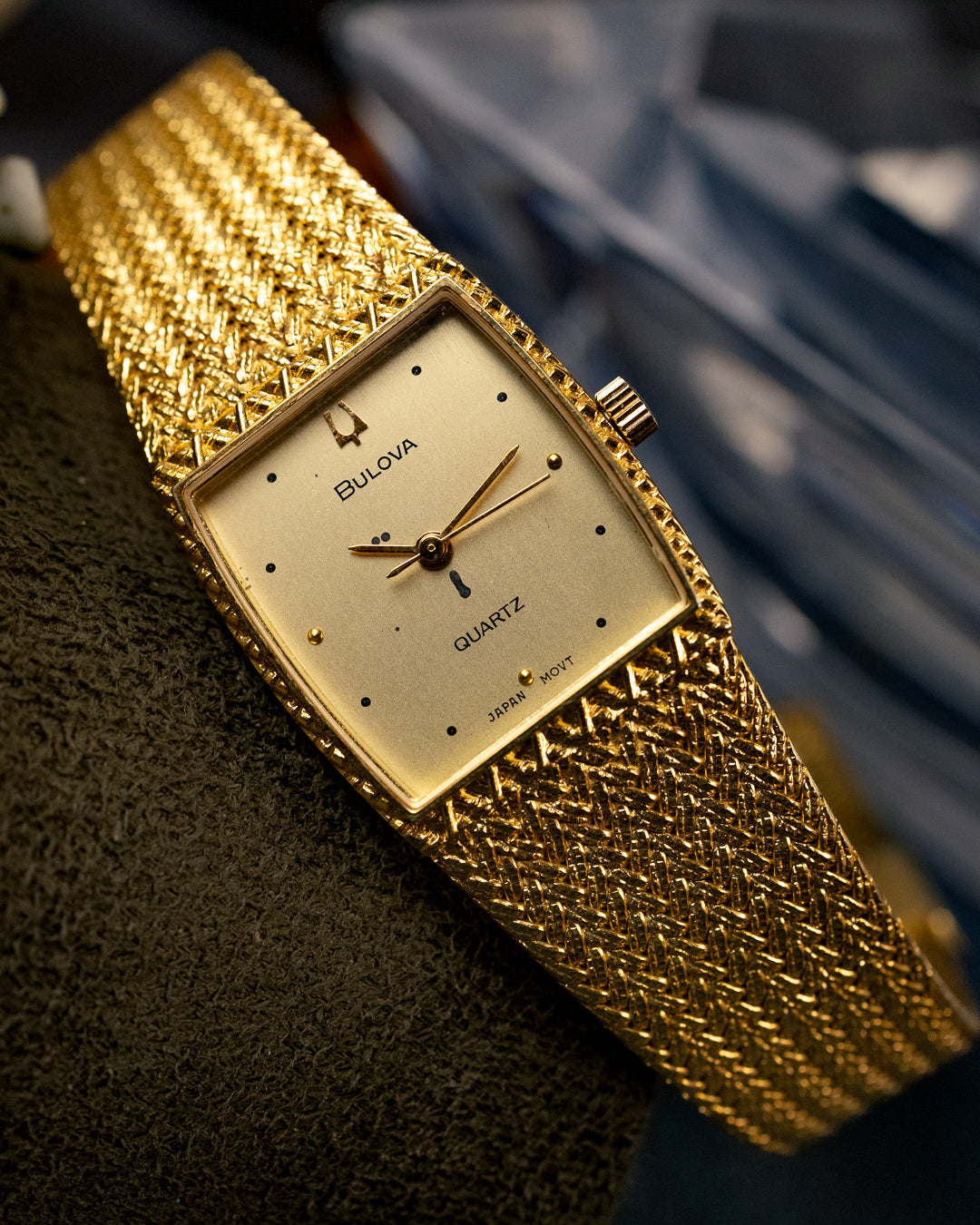 Bulova - Textured Gold Mesh Cocktail Tank - 6070233