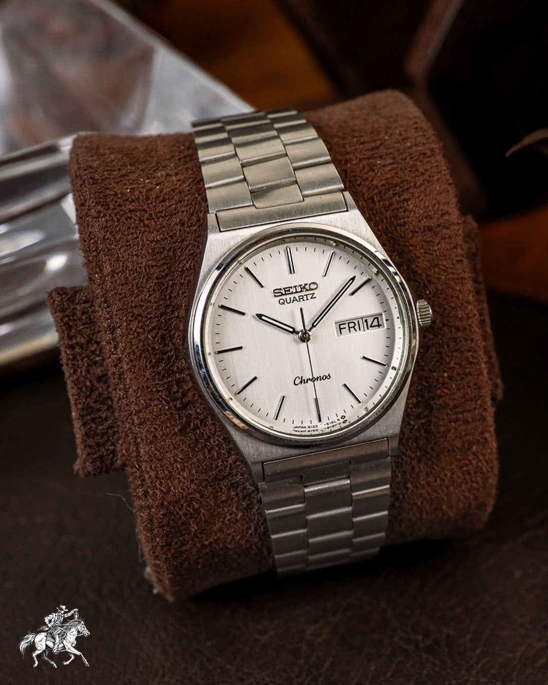 Seiko - Chronos Brushed Silver Dial Tsunami Caseback - 8123-6730