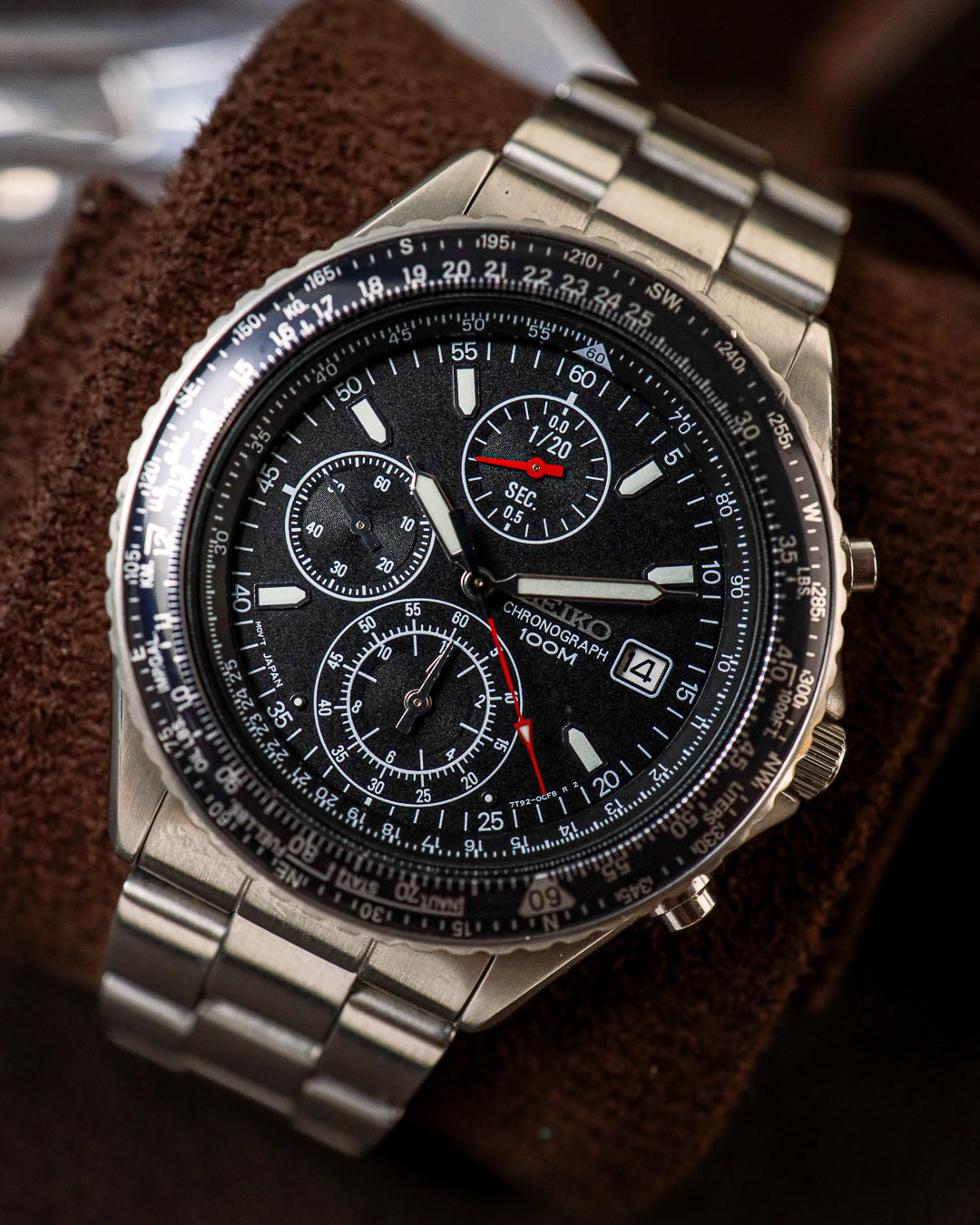 Seiko - Flightmaster Pilot Slide Rule Chronograph Stealth Black - 7T92-0CF0