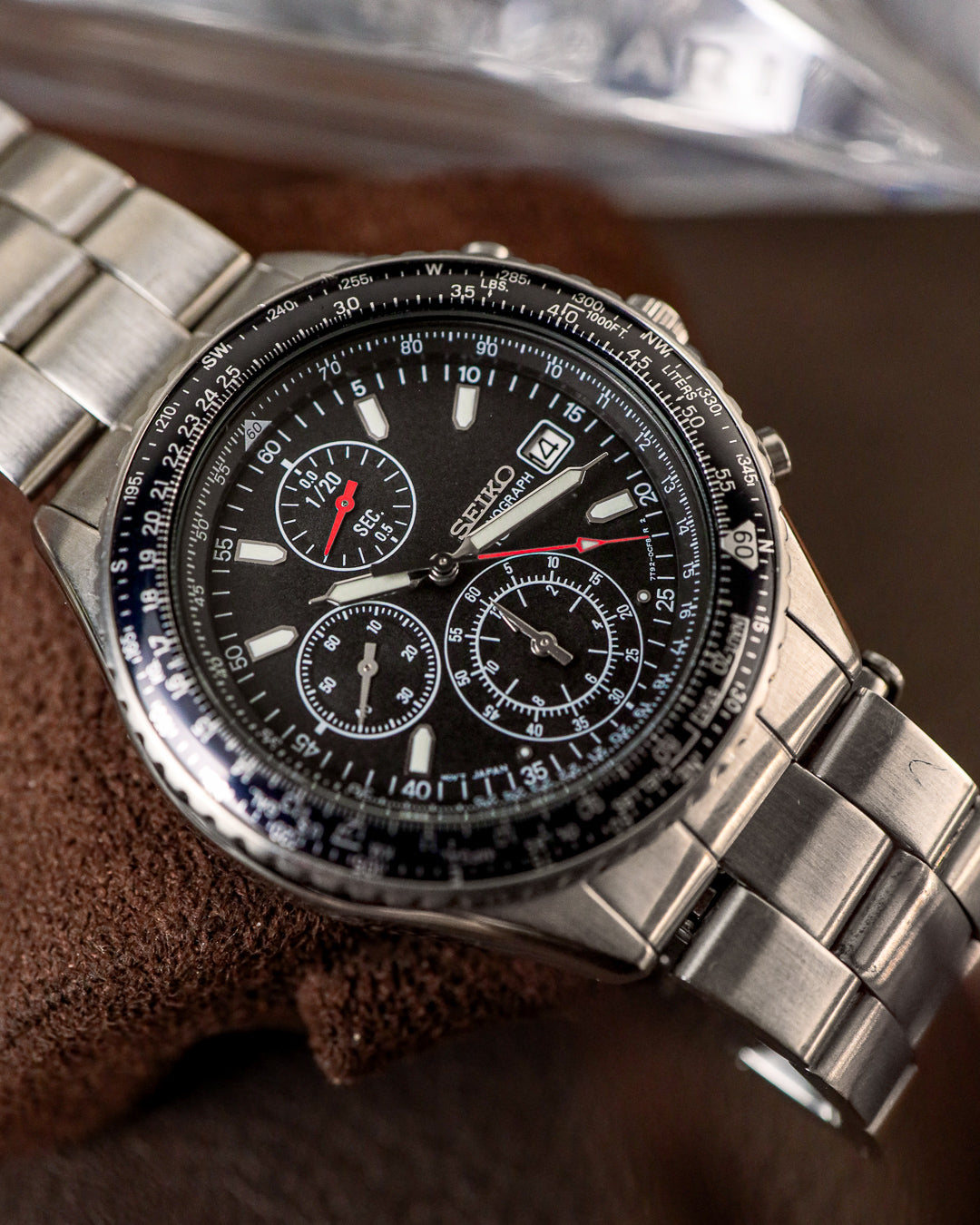 Seiko - Flightmaster Pilot Slide Rule Chronograph Stealth Black - 7T92-0CF0
