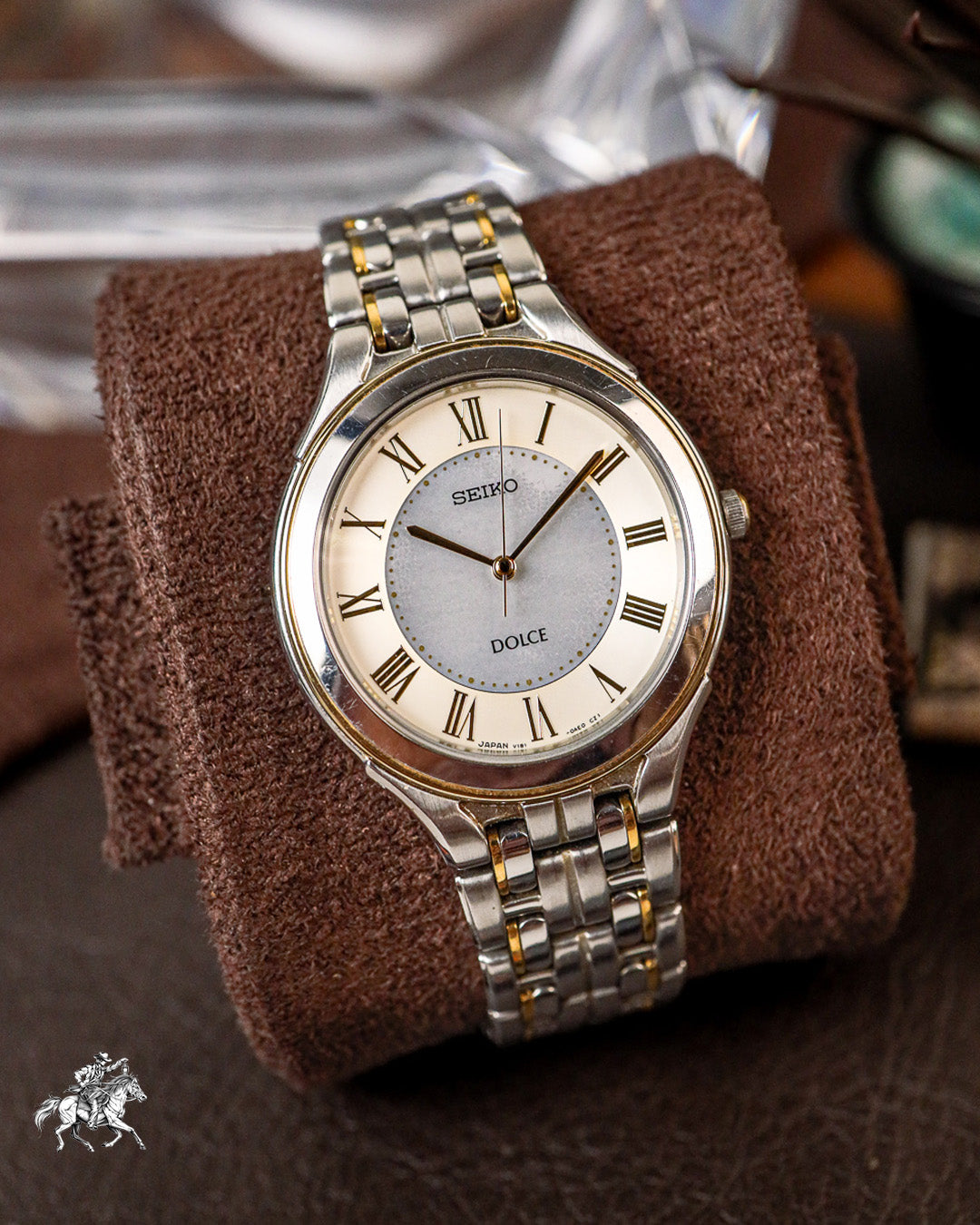 Seiko Dolce - Two-Tone Roman Sector Frosted Silver Dial - V181-0AC0