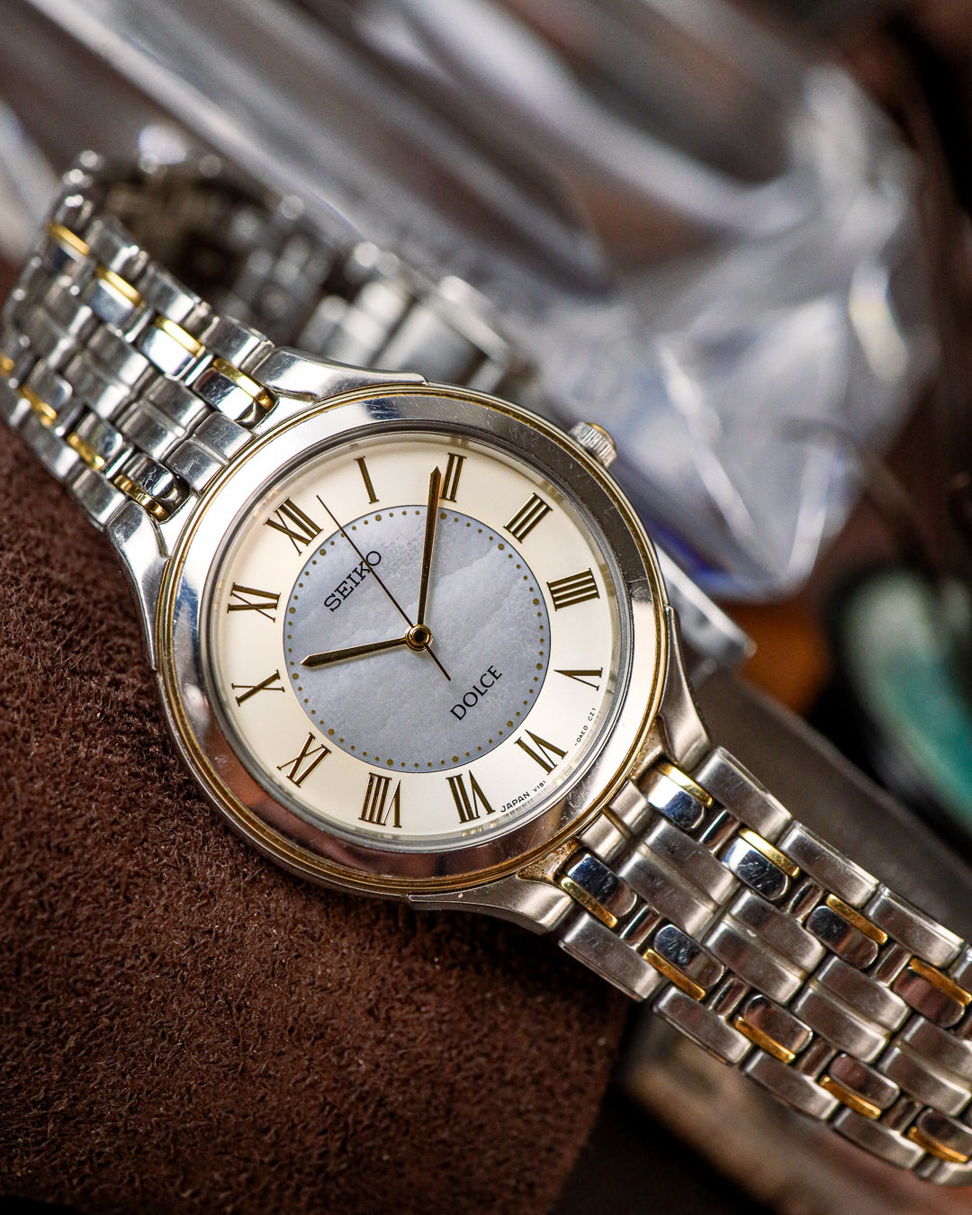 Seiko Dolce - Two-Tone Roman Sector Frosted Silver Dial - V181-0AC0