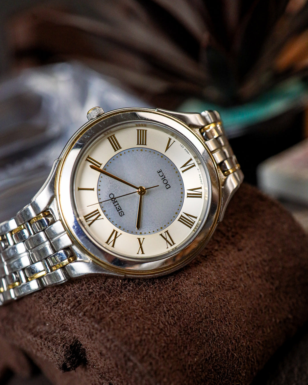 Seiko Dolce - Two-Tone Roman Sector Frosted Silver Dial - V181-0AC0