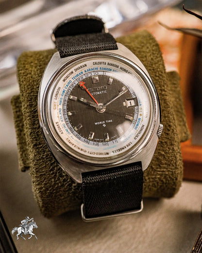 Seiko - World Time Automatic Linen Dial - 6117-6400
