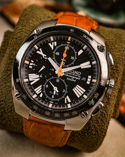 Seiko - Sportura Alarm Chronograph Roman Dial - 7T62-0ED0