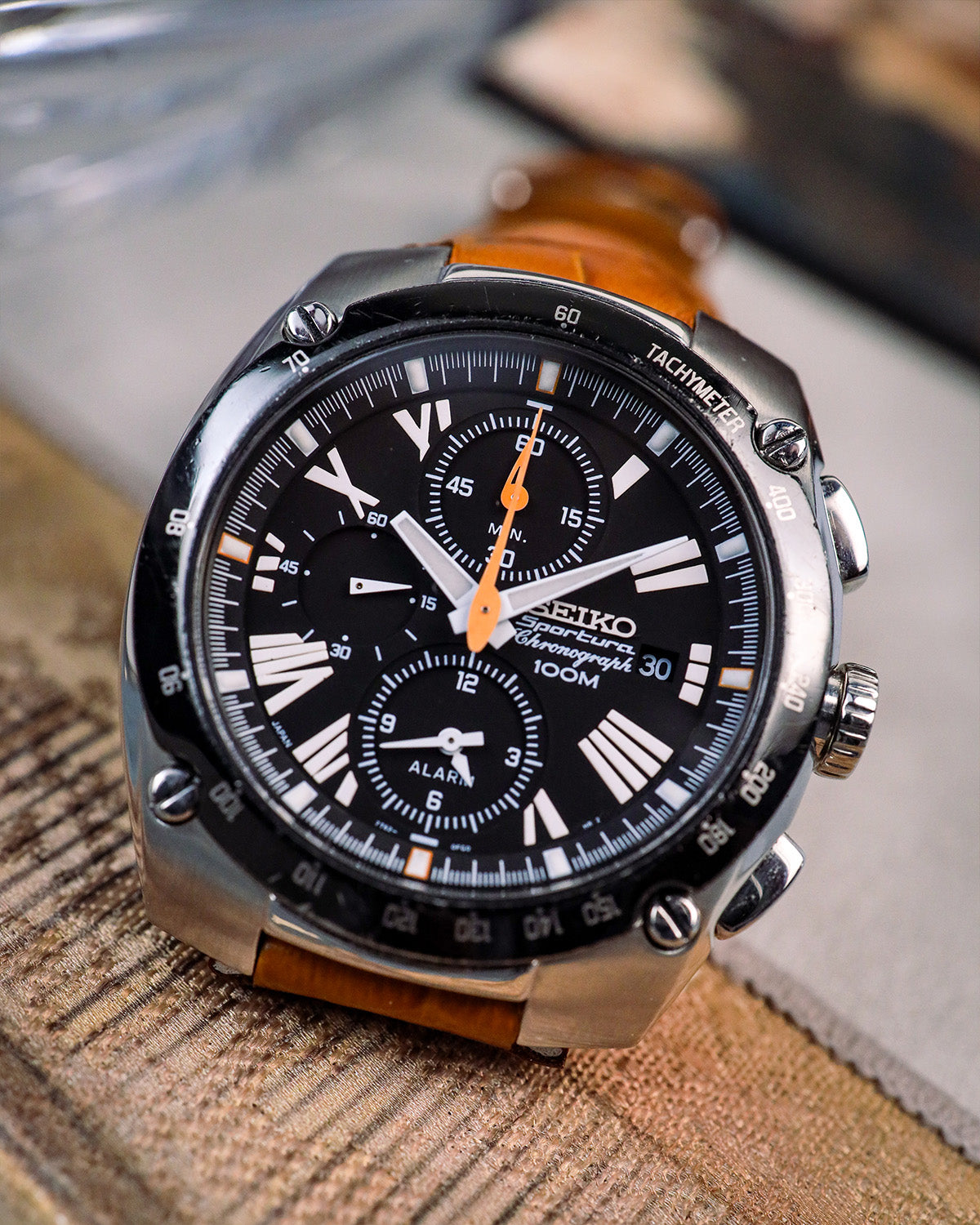 Seiko - Sportura Alarm Chronograph Roman Dial - 7T62-0ED0