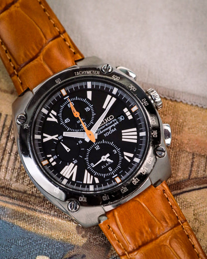 Seiko - Sportura Alarm Chronograph Roman Dial - 7T62-0ED0