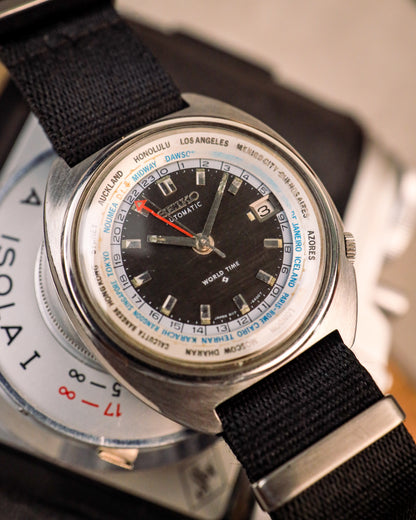 Seiko - World Time Automatic Linen Dial - 6117-6400