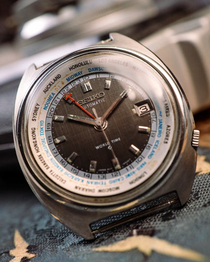 Seiko - World Time Automatic Linen Dial - 6117-6400