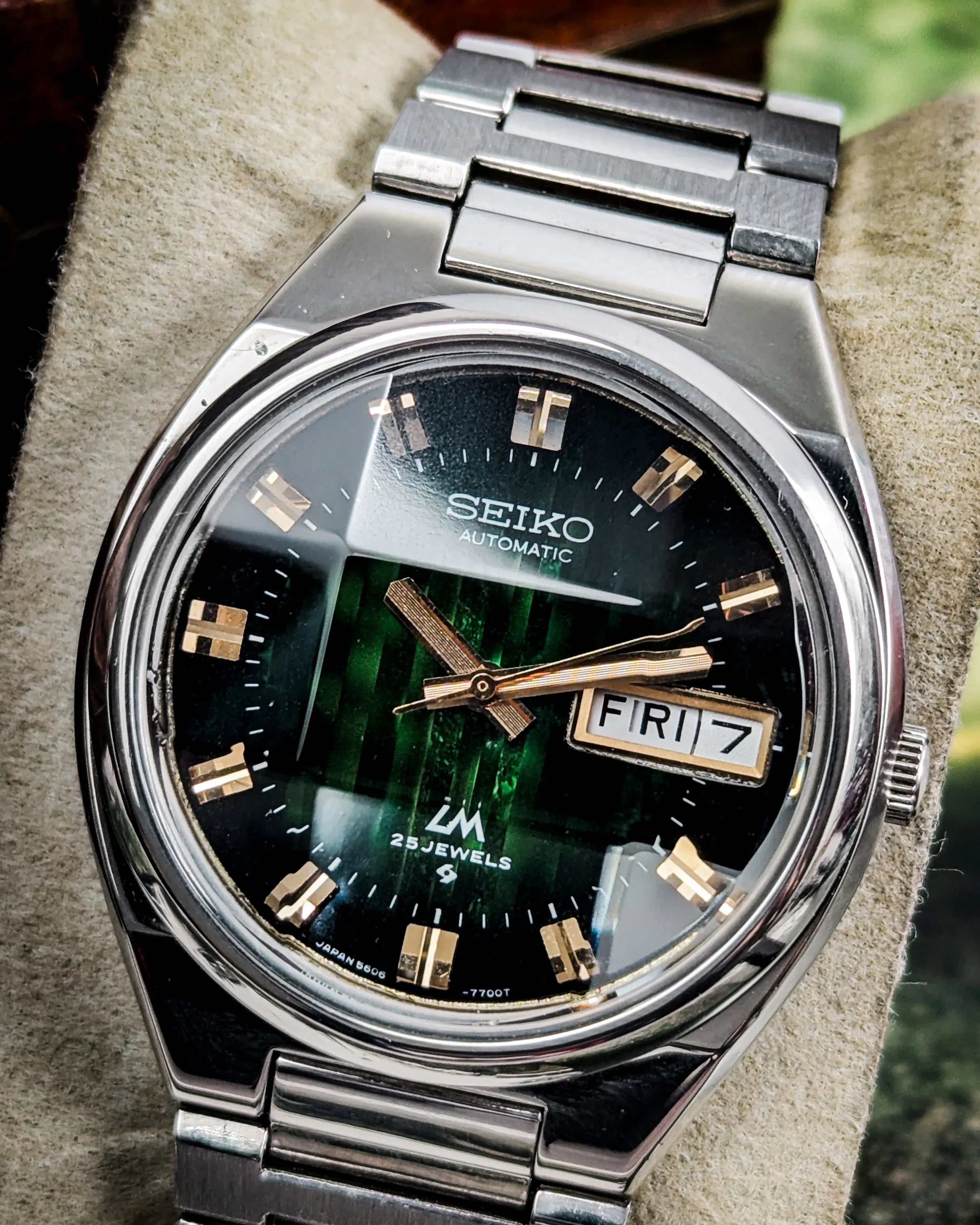 【動作未確認】セイコー LM 自動巻 グリーン 5606-7340 Seiko Lord Matic LM - 5606-7340 – Veteran Times Int