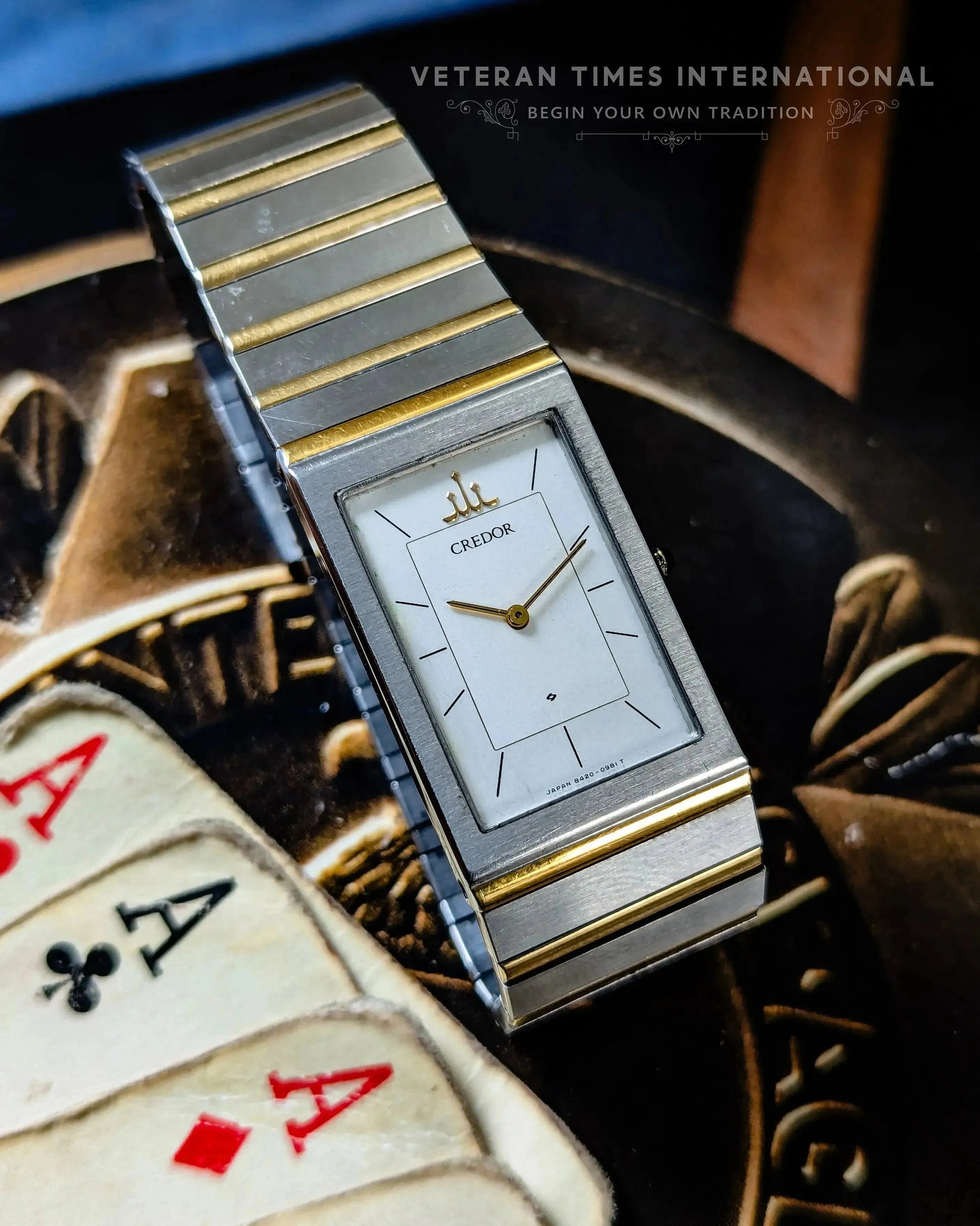 Seiko Credor 8420-6400 Tank - Veteran Times Int