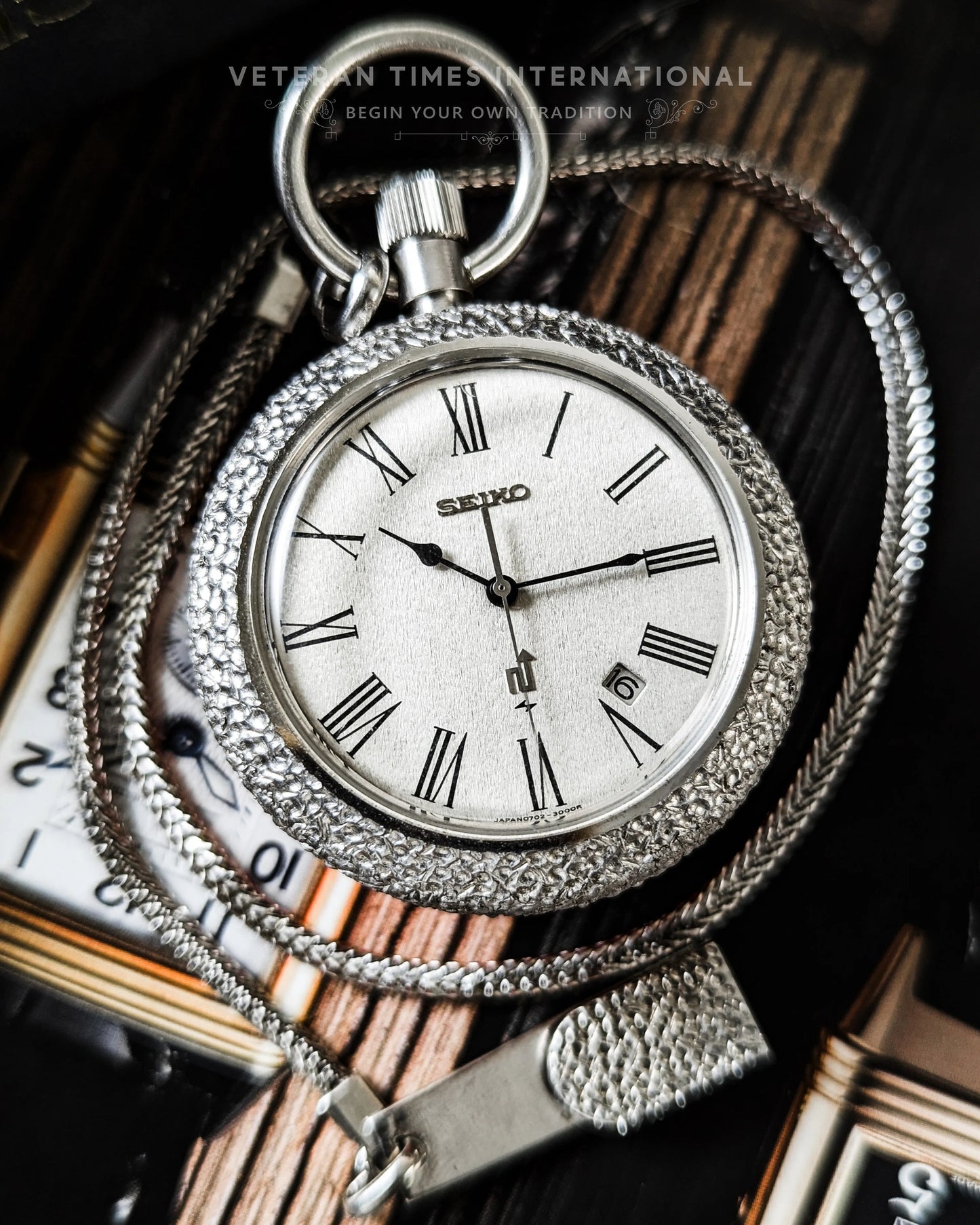 Seiko Elnix Silver Hammered Pocket Watch - Veteran Times Int