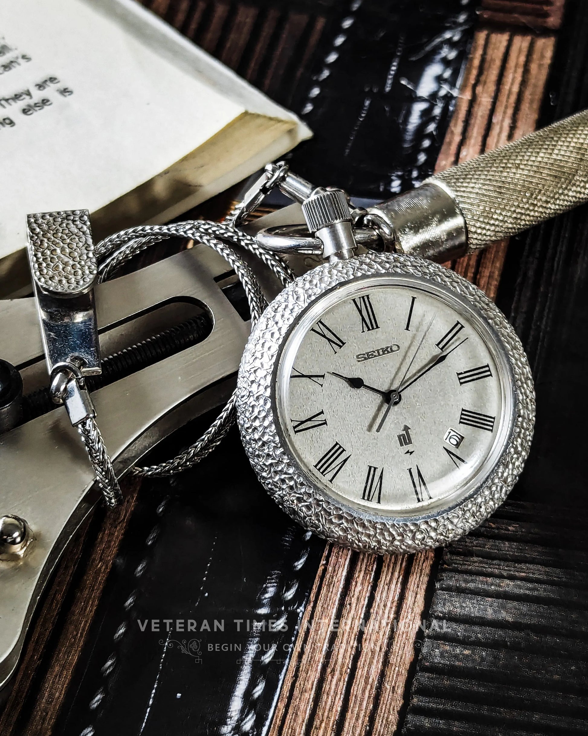 Seiko Elnix Silver Hammered Pocket Watch - Veteran Times Int