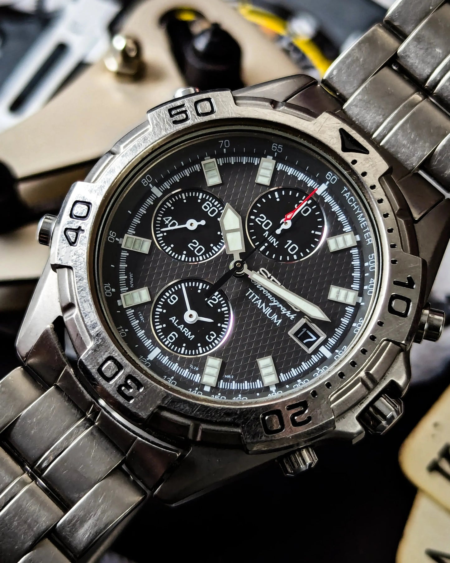 Seiko titanium alarm chronograph sales